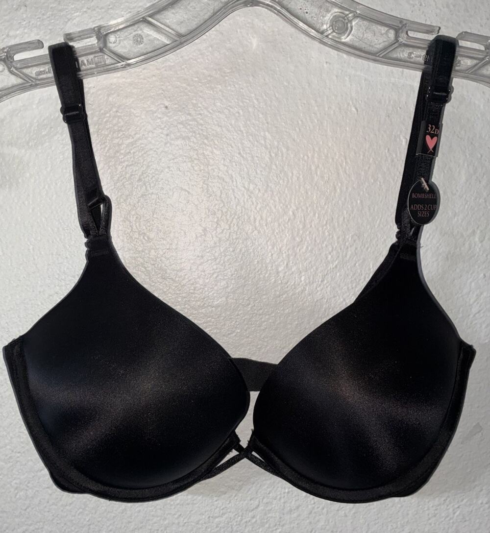 Victoria's Secret Black Bombshell Plunge Bra 32D New Push Up